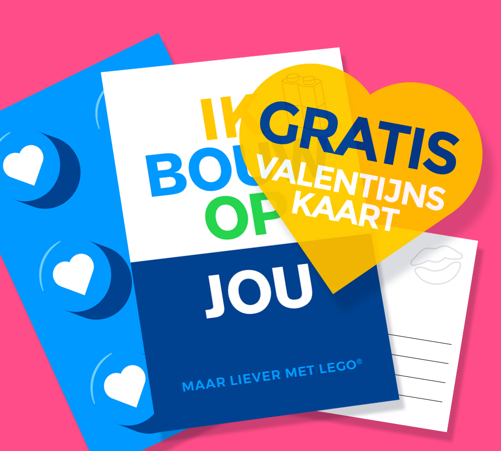 valentijnskaarten LEGO Gratis veelbouwplezier